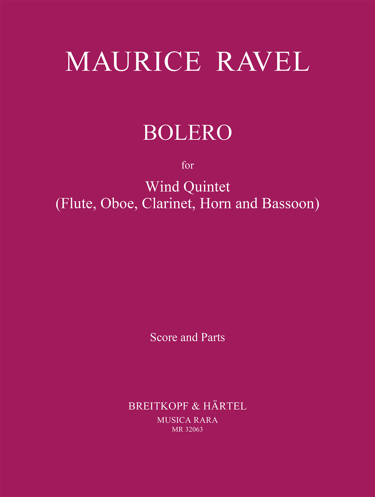 Bolero(fl,ob,cl,cor,fg) (score, parts)